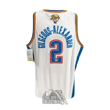 Shai Gilgeous-Alexander Autographed Oklahoma City Thunder Jordan White NBA Finals Swingman Association Edition Basketball Jersey - JSA (Sticker on Bottom)