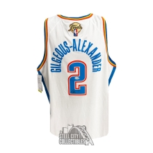 Shai Gilgeous-Alexander Autographed Oklahoma City Thunder Jordan White NBA Finals Swingman Association Edition Basketball Jersey - JSA (Sticker In Middle)