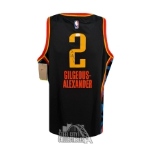 Shai Gilgeous-Alexander Autographed Oklahoma City Thunder Nike Swingman Black City Edition Basketball Jersey - PSA/DNA (Sticker On Top)