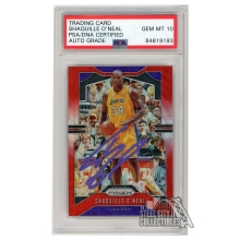 Shaquille O'Neal 2019-20 Panini Prizm Ruby Wave Autograph Card #11 PSA/DNA 10 (Purple)