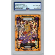 Shaquille O'Neal 2023-24 Panini Prizm Orange Ice Autograph Card #181 PSA/DNA (Purple)