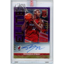 Shaquille O'Neal 2021-22 Panini Donruss Elite Purple Auto Card #ES-SON 10/25