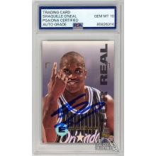 Shaquille O'Neal 1995 Skybox For Real Emotion Autograph Card #70 PSA/DNA 10