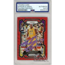 Shaquille O'Neal 2023-24 Panini Prizm Red Wave Autograph Card #181 PSA/DNA (Purple)