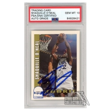 Shaquille O'Neal 1992-93 Hoops Autograph Rookie Card #442 PSA/DNA 10