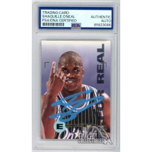 Shaquille O'Neal 1995 Skybox For Real Emotion Auto Card #70 PSA/DNA (Light Blue)