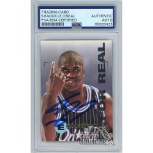 Shaquille O'Neal 1995 Skybox For Real Emotion Autograph Card #70 PSA/DNA