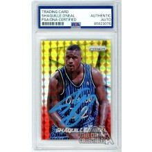 Shaquille O'Neal 2014-15 Panini Prizm Red Yellow Auto Card PSA/DNA (Light Blue)