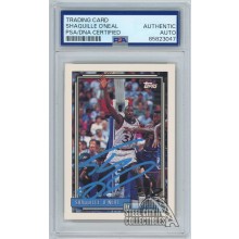 Shaquille O'Neal 1992-93 Topps Draft Pick Rookie Auto Card PSA/DNA (Light Blue)