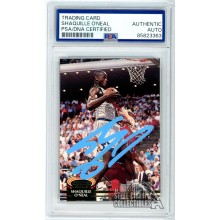 Shaquille O'Neal 1992-93 Topps Stadium Club Rookie Auto Card PSA/DNA (Light Blue)