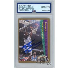 Shaquille O'Neal 1992-93 Fleer Slam Dunk Rookie Autograph Card #298 PSA/DNA 10