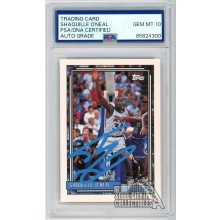 Shaquille O'Neal 1992-93 Topps Draft Rookie Auto Card PSA/DNA 10 (Light Blue)