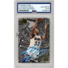 Shaquille O'Neal 1995-96 Fleer Metal Nuts & Bolts Autograph Card #215 PSA/DNA (Blue)