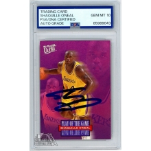 Shaquille O'Neal 1996-97 Fleer Ultra Play Of The Game Auto Card #296 PSA/DNA 10