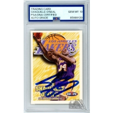 Shaquille O'Neal 1997-98 Skybox NBA Hoops Autograph Card #81 PSA/DNA 10