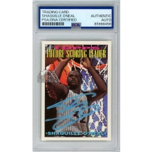 Shaquille O'Neal 1993-94 Topps Future Scoring Leader Autograph Card #386 PSA/DNA (Blue)