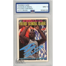 Shaquille O'Neal 1993-94 Topps Future Auto Card #386 PSA/DNA 9 (Light Blue)