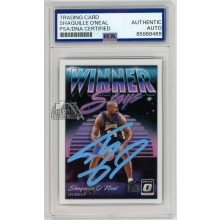 Shaquille O'Neal 2018-19 Panini Donruss Optic Winner Stays Autograph Card #14 PSA/DNA (Blue)