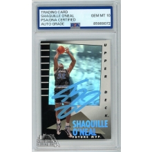 Shaquille O'Neal 1992-93 Upper Deck Future RC Auto Card PSA/DNA 10 (Light Blue)