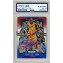 Shaquille O'Neal 2019-20 Panini Prizm Red White Blue Autograph Card #11 PSA/DNA (Purple)
