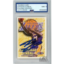 Shaquille O'Neal 1997-98 Skybox NBA Hoops Autograph Card #81 PSA/DNA 9