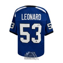 Shaquille Leonard Autographed Indianapolis Custom Blue Football Jersey - BAS