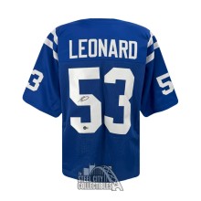Shaquille Leonard Autographed Indianapolis Blue Custom Football Jersey - BAS