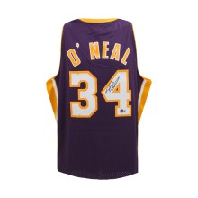 Shaquille O'Neal Autographed Los Angeles Purple Mitchell & Ness Basketball Jersey - BAS (L)