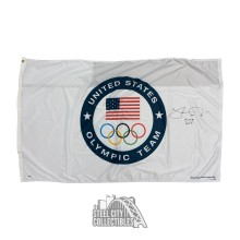 Shaun White 06, 10, 18 Gold Autographed USA Olympic Team Flag /25 - UDA