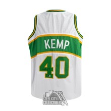 Shawn Kemp Autographed Seattle Supersonics Custom White Basketball Jersey - BAS
