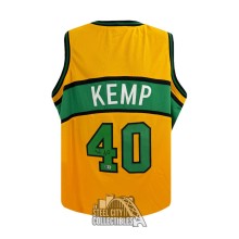 Shawn Kemp Autographed Seattle Custom Yellow Basketball Jersey - BAS