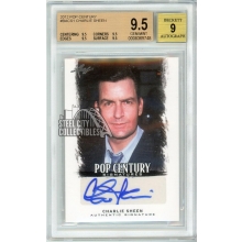 Charlie Sheen 2012 Leaf Pop Century Autograph Card #BA-CS1 BGS 9.5 AUTO 9 (748)