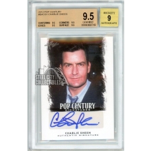 Charlie Sheen 2012 Leaf Pop Century Autograph Card #BA-CS1 BGS 9.5 AUTO 9 (749)