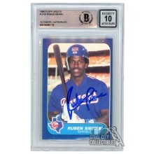 Ruben Sierra 1986 Fleer Update Autograph Rookie Card #U-105 BAS 10