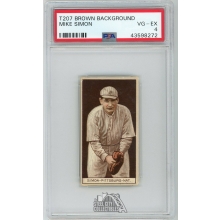 Mike Simon 1912 Recruit Little Cigars T207 Brown Background Card PSA 4 VG-EX