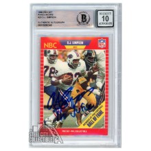 OJ Simpson 1989 Pro Set Announcers "The Juice" Autograph Card #29 BAS 10
