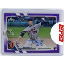 Tarik Skubal 2021 Topps Chrome Purple Refractor Rookie Autograph Card #RA-TSK 182/250