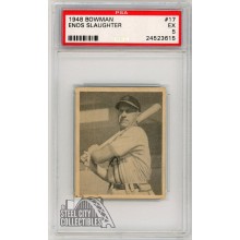 Enos Slaughter 1948 Bowman Rookie Card #17 PSA 5 EX