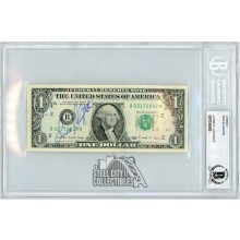 Enos Slaughter Autographed Dollar Bill - BAS