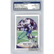 Emmitt Smith 1990 Fleer Update Autograph Rookie Card #U-40 PSA/DNA