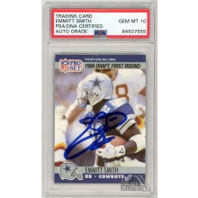 Emmitt Smith 1990 Pro Set Football Autographed Card #685 PSA/DNA 10