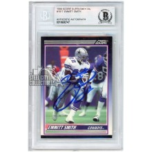 Emmitt Smith 1990 Score Supplemental Autograph Rookie Card #101T BAS