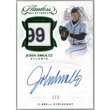 John Smoltz 2019 Panini Flawless Milestones Tag Patch Autograph Card #MIL-JS 1/3