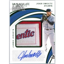 John Smoltz 2019 Panini Immaculate Majestic Tag Patch Autograph Card #JJ-JS 1/1