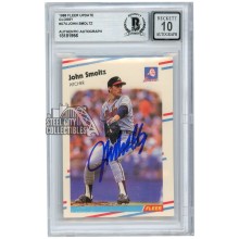 John Smoltz 1988 Fleer Update Glossy Rookie Autograph Card #U-74 BAS 10