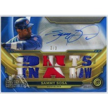 Sammy Sosa 2019 Topps Triple Threads Blue Triple Patch Auto Card #TTAR-SS1 2/3