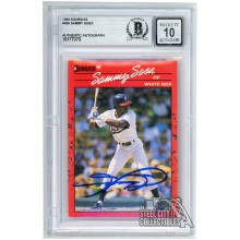 Sammy Sosa 1990 Donruss Rookie Autograph Card #489 BAS 10