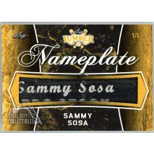 Sammy Sosa 2021 Leaf Lumber Nameplate Game-Used Bat Barrel Card #N-93 1/1