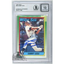 Sammy Sosa 1990 Topps Rookie Autograph Card #692 BAS 10