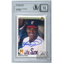 Sammy Sosa 1990 Upper Deck Rookie Autograph Card #17 BAS 10